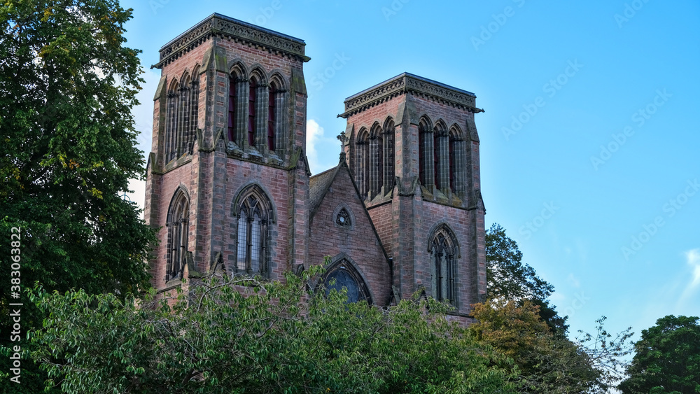 Autumn photo of St. Andrew's Cathedral in Inverness on a sunny morning