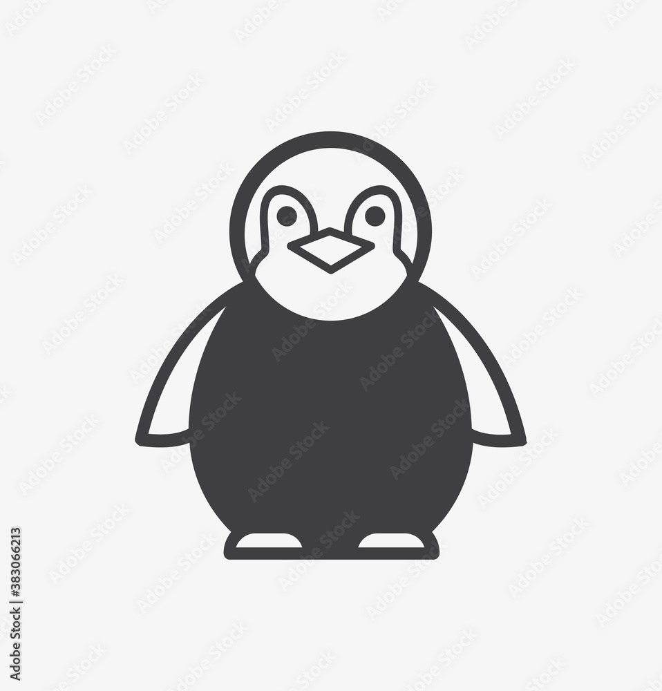 Penguin icon flat sign cartoon vector Penguin icon flat sign cartoon vector