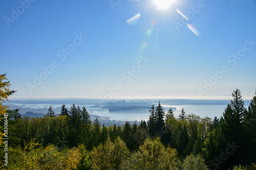 A picture of Downtown Vancouver on a misty morning.    Vancouver BC Canada 