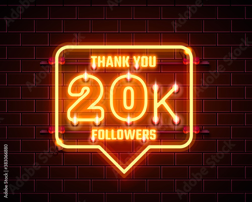 Thank you followers peoples, 20k online social group, happy banner celebrate