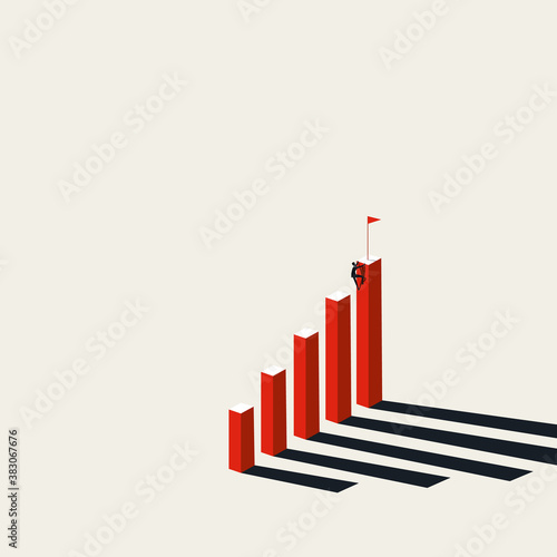 Business ambition and goals vector concept. Symbol of growth, success, completing objectives and motivation.