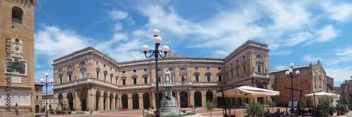 panoramic view of Leopardi Square in Recanati photo