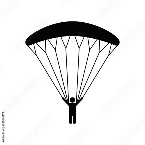 paraglider pictogram isolated on white background vector illustration EPS10