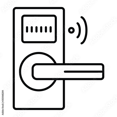 Wireless door lock icon vector