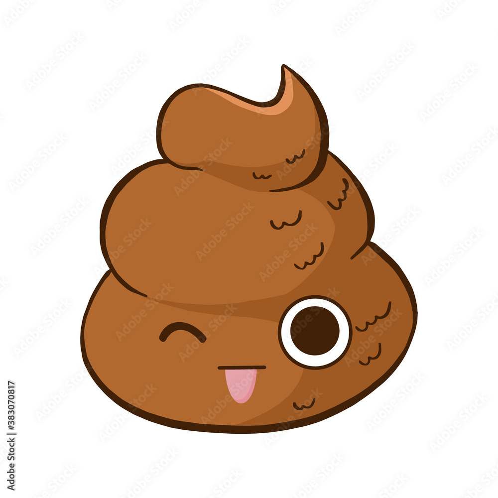 Vector teasing kawai poop emoji. Vector teasing kawai poop emoji.