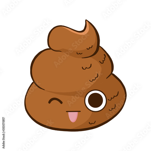 Vector teasing kawai poop emoji.