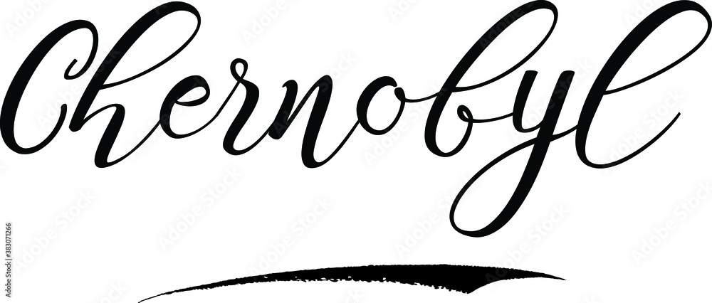 Chernobyl Handwritten calligraphy Black Color Text On
White Background Chernobyl Handwritten calligraphy Black Color Text On
White Background