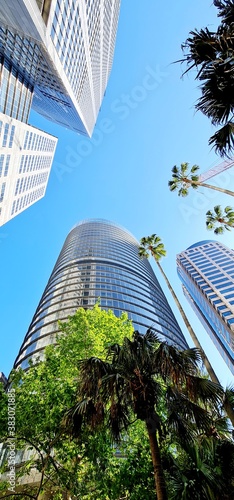 Abstract background with skyscrapers in the city centre of Sydney