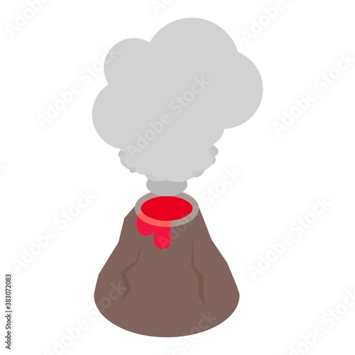 Volcano eruption icon. Isometric illustration of volcano eruption vector icon for web