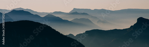 Misty mountanous scenic near the col de turini in haute alpes maritimes, france © jon11