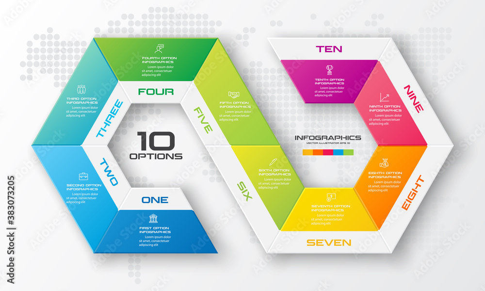 Timeline infographic template,Business concept with 10 options,Vector ...