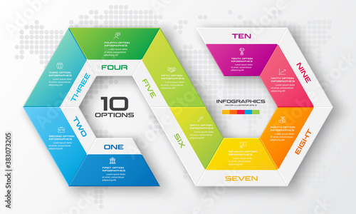 Timeline infographic template,Business concept with 10 options,Vector illustration.