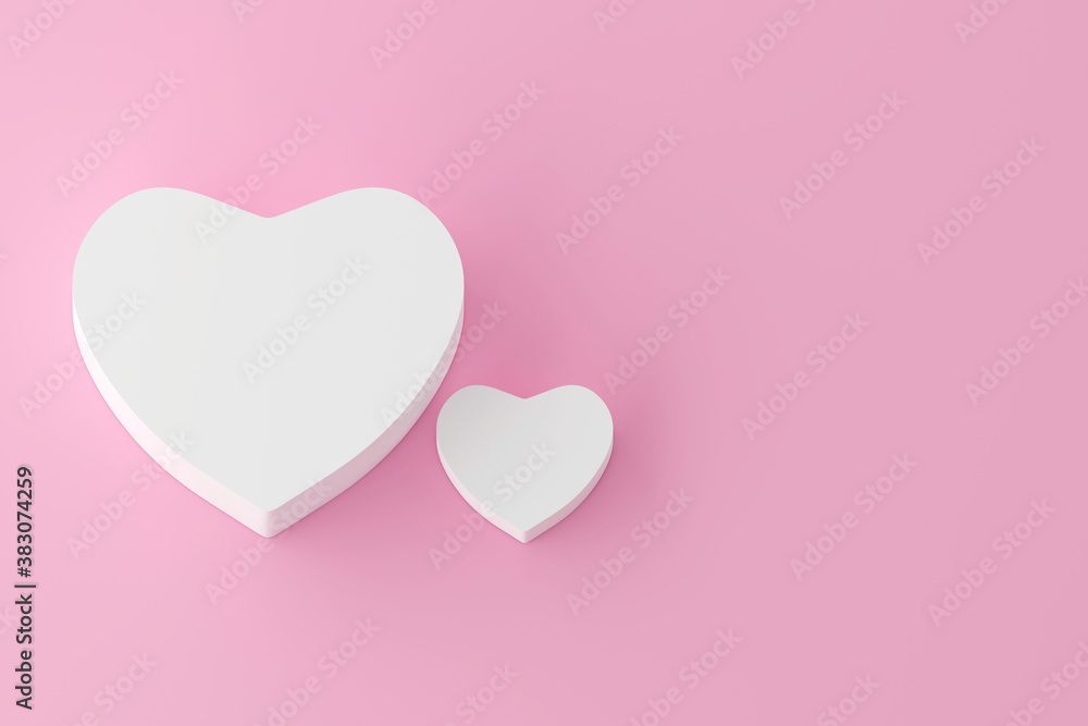 white heart on pink background for Valentine's Day