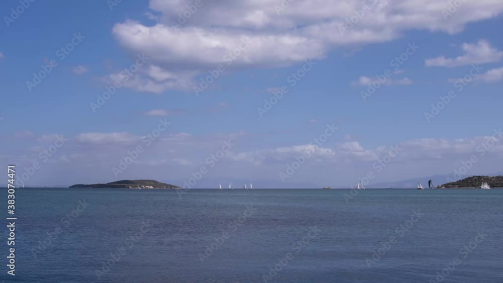 Time lapse view of sailing boats in a race. High quality 4k footage Time lapse view of sailing boats in a race. High quality 4k footage