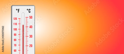 Hot thermometer, vector