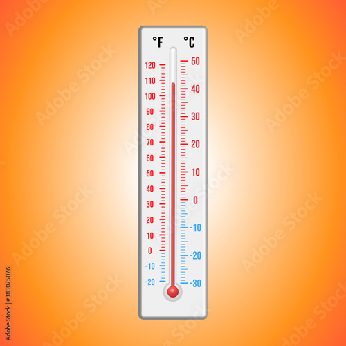 Hot thermometer, vector