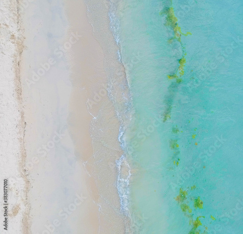 A Top down view of Negril's 7 Mile Beach in Westmoreland, Jamaica.