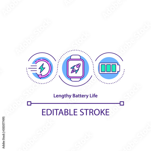 Fotografia Lengthy battery life concept icon