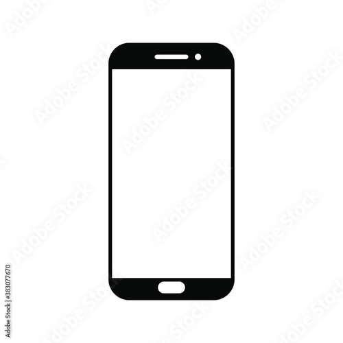 white blank screen display smartphone with front camera isolated on white background. vector illustration eps 10