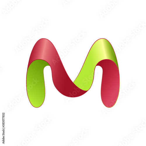 M-logotype concept, color gradient, warm and dynamic shapes.