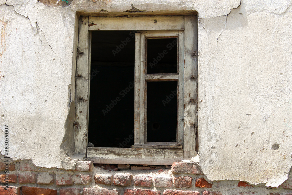 old window in the old wall old window in the old wall