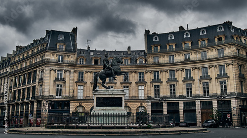 Paris, beautiful Haussmann buildings in a chic area of the french capital 