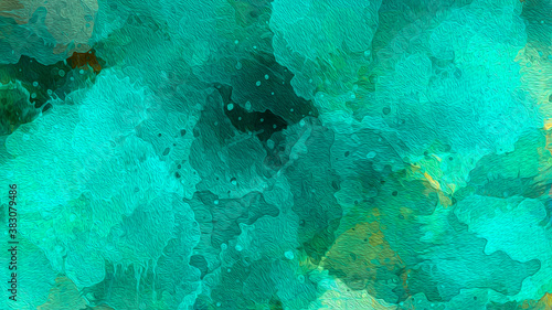 Textura abstrata de aquarela em tons de verde  photo