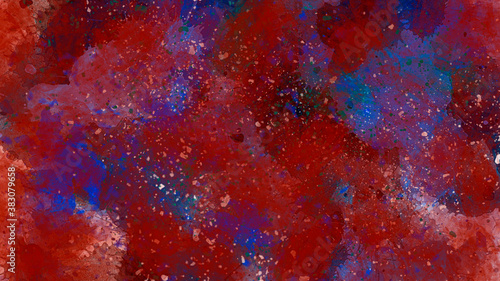 Textura abstrata de aquarela em vermelho e azul  