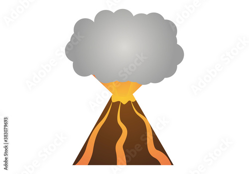 Icono de un volcán entrando en erupción.