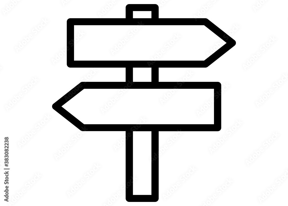 Signpost Icon. Pointing Board Symbol - Vector.
Signpost Icon. Pointing Board Symbol - Vector.