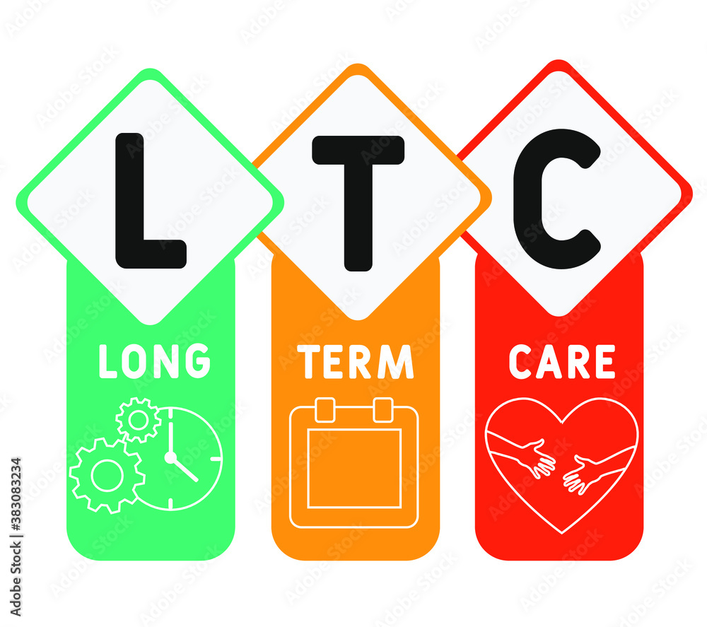 LTC - Long Term Care acronym, medical concept background. vector illustration concept with keywords and icons. lettering illustration with icons for web banner, flyer, landing page LTC - Long Term Care acronym, medical concept background. vector illustration concept with keywords and icons. lettering illustration with icons for web banner, flyer, landing page