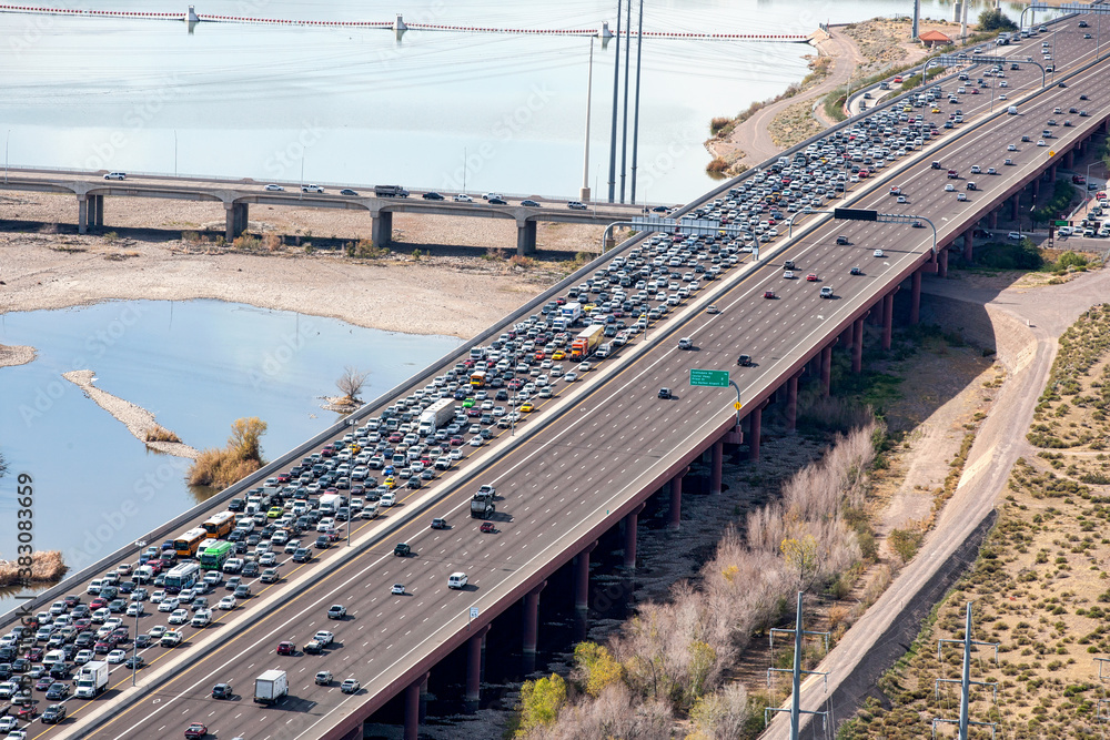 Fototapeta premium Traffic backup near Phoenix, Arizona
