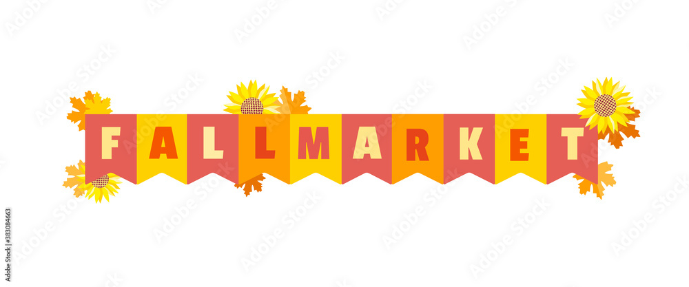 Farm market welcome signboard vector illustration