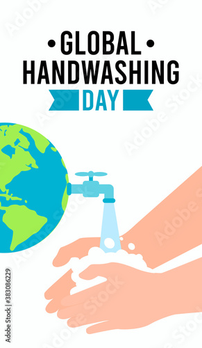 Vector graphic of global handwashing day good for global handwashing day celebration. flat design. flyer design.flat illustration.