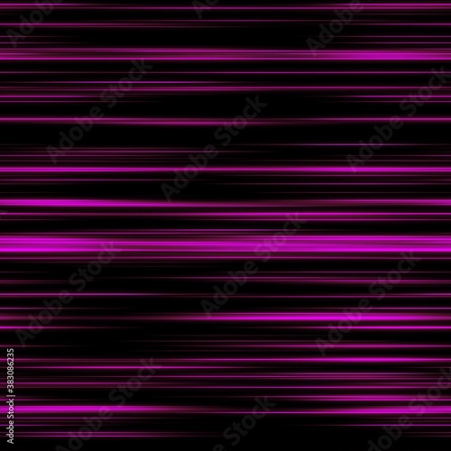 Seamless light trail pattern on black background. High quality illustration. Futuristic speed of light surreal glowing streaks. Blurred abstract highway traffic for background or wallpaper.