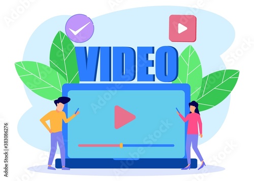 Illustration vector graphic cartoon character of video