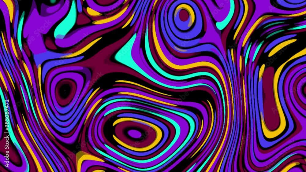 Abstract animated background, circular shapes, seamless loop, yellow, purple, 4K. Abstract animated background, circular shapes, seamless loop, yellow, purple, 4K.