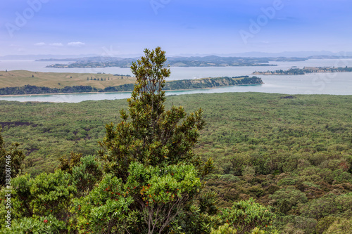 View of Auckland Region and Hauraki Gulf in New Zealand
