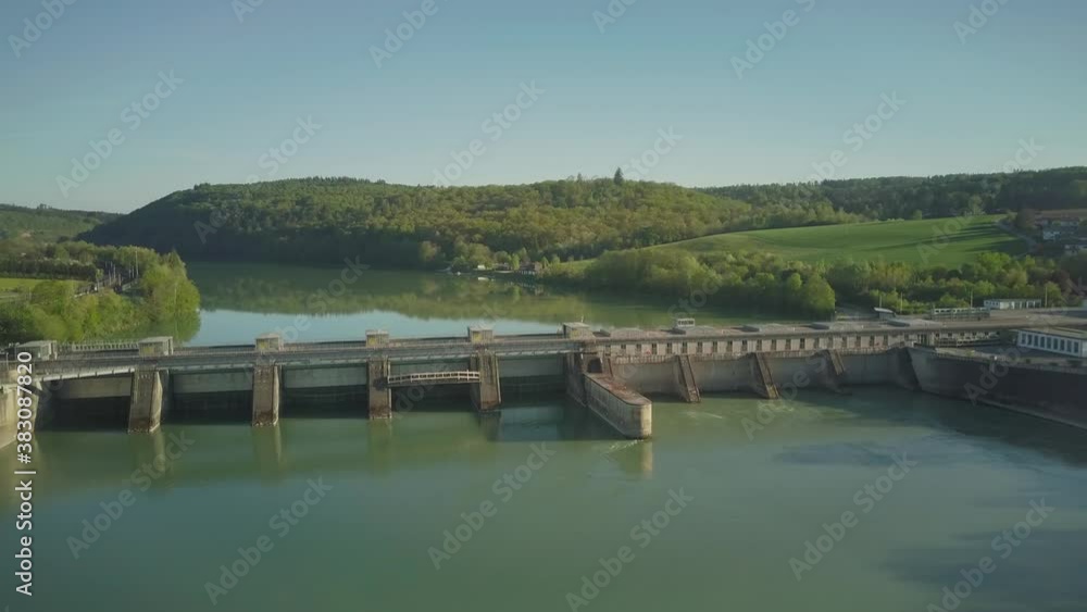 Aerial Shot of Hydropower Planet near Passau, Germany 4K Aerial Shot of Hydropower Planet near Passau, Germany 4K