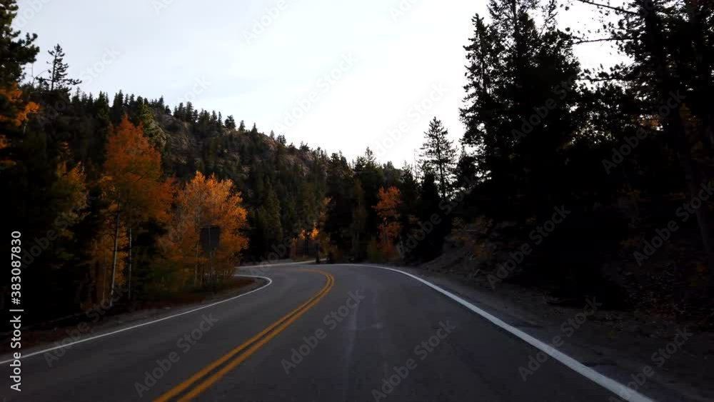 Fall foliage POV driving in the Rocky Mountains of Colorado Fall foliage POV driving in the Rocky Mountains of Colorado