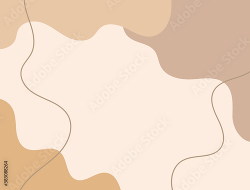Horizontal neutral background with abstract shapes. Drawn by hand. Modern vector illustration.