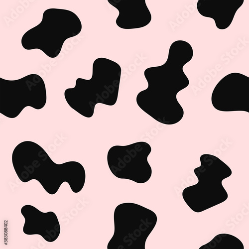Cute cartoon cow texture. Simple vector illustration.