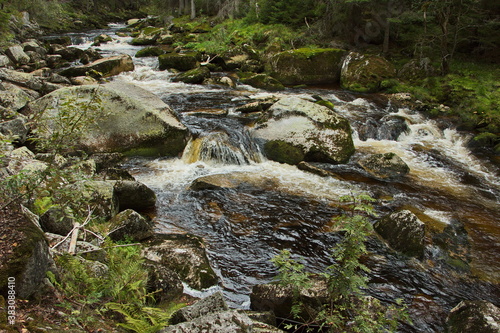 Rapids in river Vydra in Bohemia Forest in Czech republic Europe 