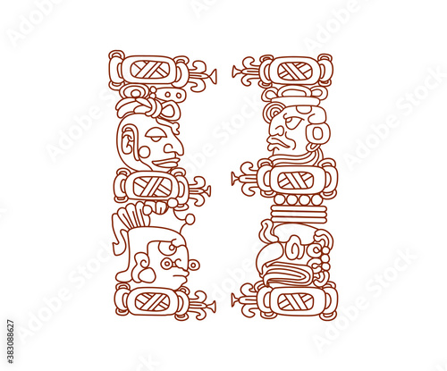 Aztec cacao food logo design with tribal elements.