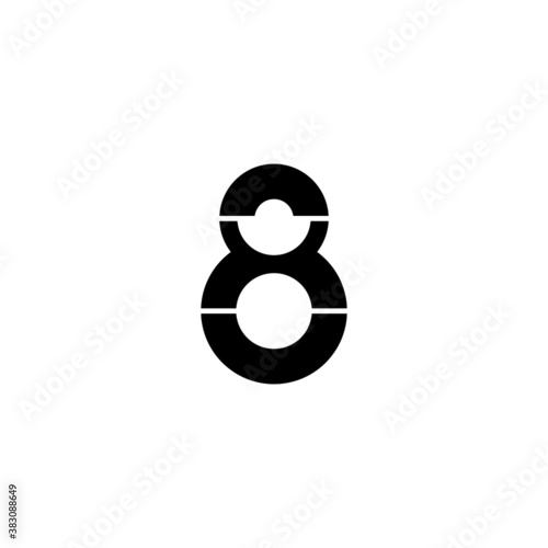 number eight made of spheres