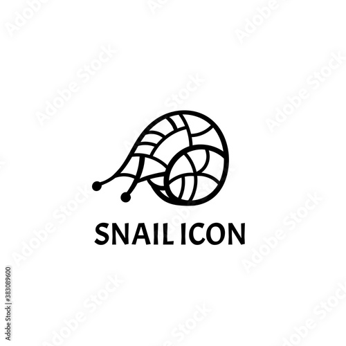 Snail logo template. Black snail icon on a white background. Vector EPS10