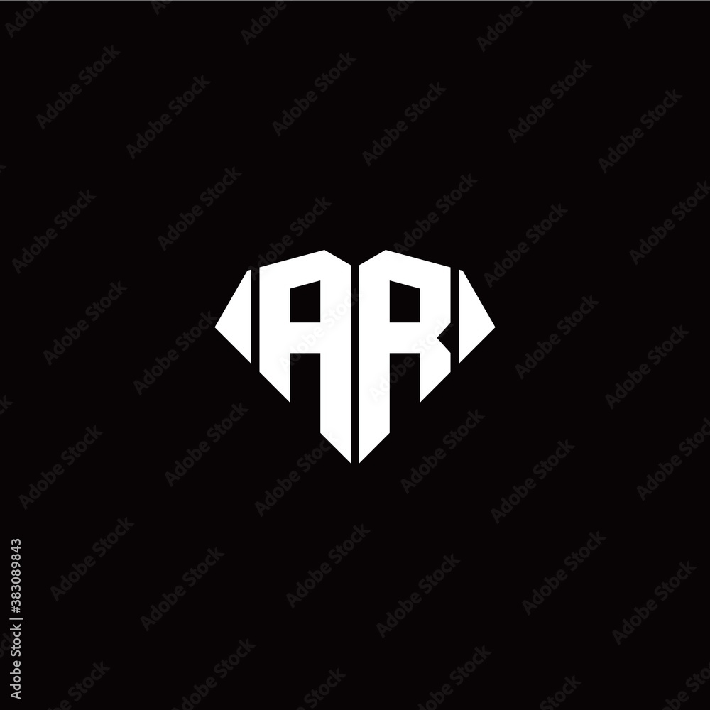 Obraz premium A R initial letter with diamond shape origami style logo template vector