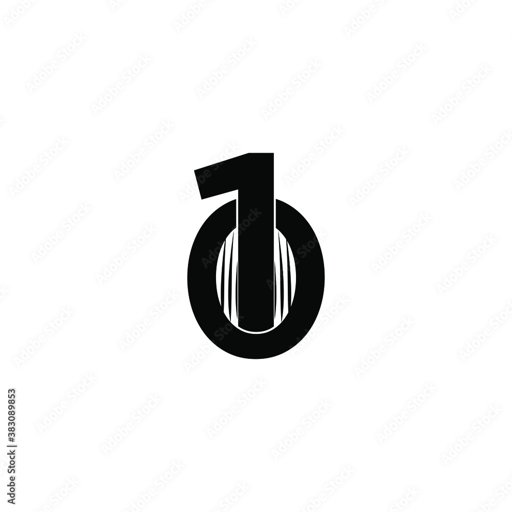 3d render of a symbol 1 0 icon logo vector