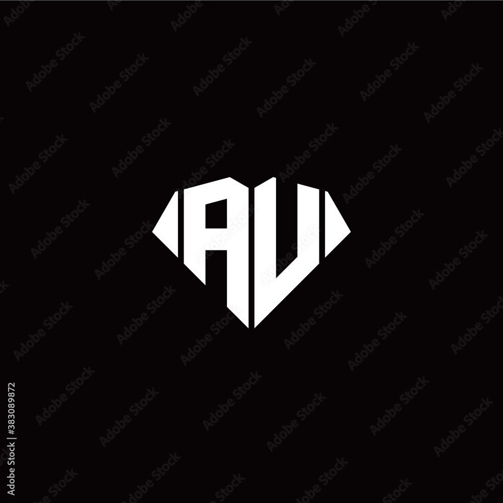 A U initial letter with diamond shape origami style logo template vector A U initial letter with diamond shape origami style logo template vector