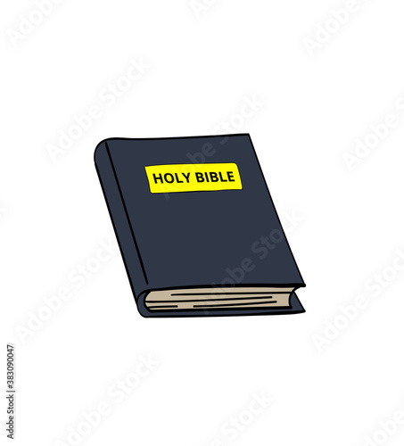 Bible book. Cartoon style icon or poster design.